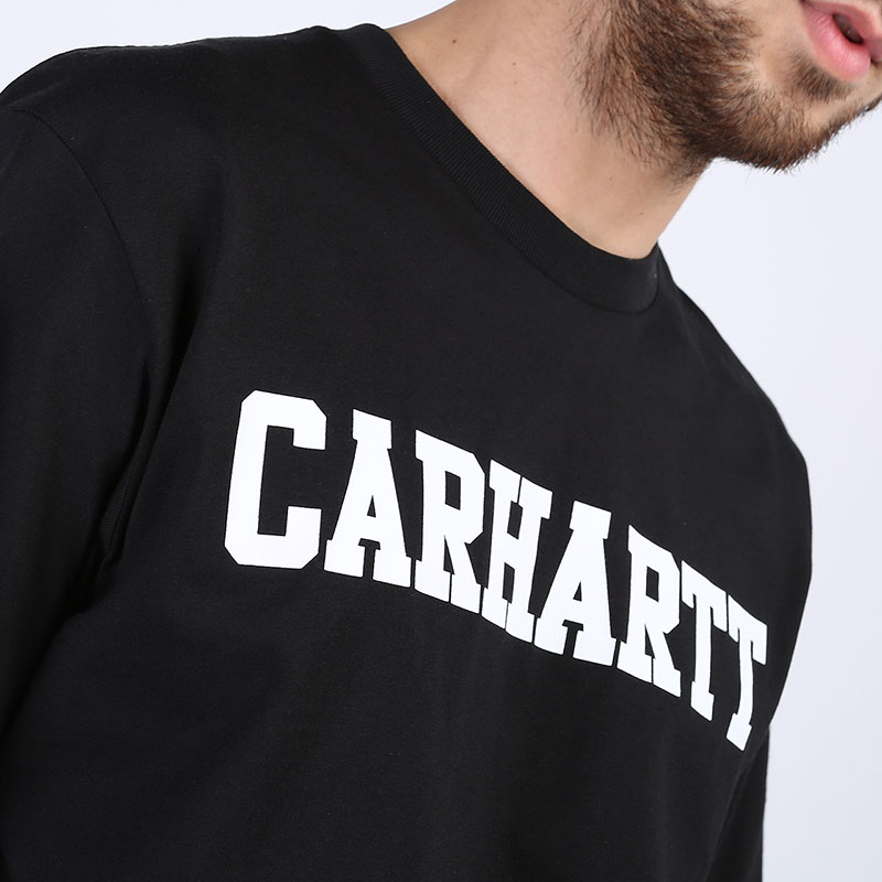   лонгслив Carhartt WIP L/S College T-Shirt I024805-blk/whit - цена, описание, фото 2
